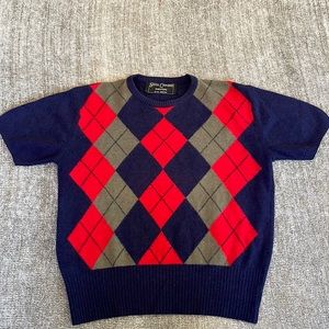 ARGYLE Short Sleeves Sweater sz Small from ARGENTINA by SILVIA CHOCRON